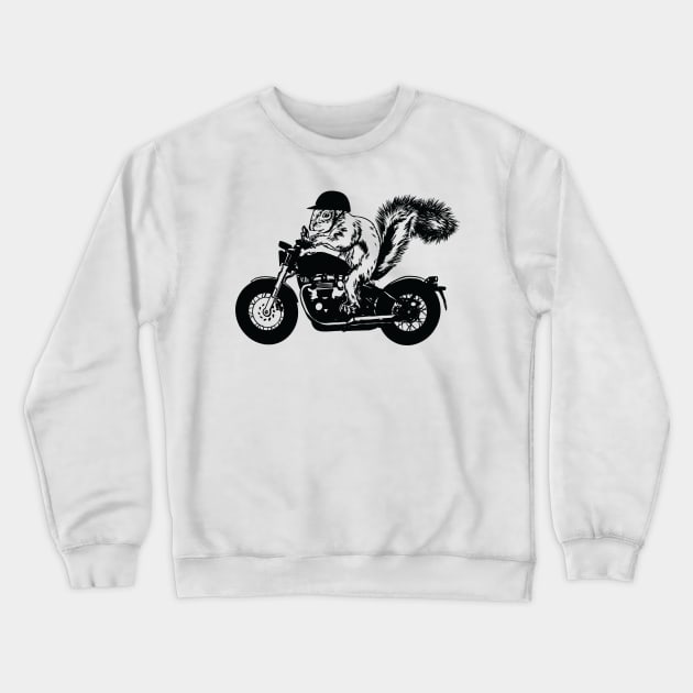 Squirrel Biker with helmet Design - For Squirrel Lovers Crewneck Sweatshirt by Graphic Duster